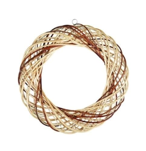 Image of Vostok Range Woven Twig Rattan Wreath x 40cm - Natural Colours - Christmas Craft