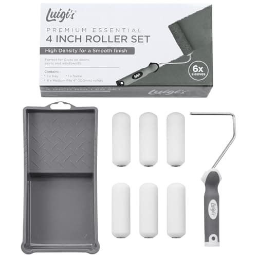 Image of Luigi's Small Paint Roller Set - Roller Sets for Painting - Paint Rollers and Trays Sets - Mini Gloss or Paint - Foam Small Roller and Tray Kit - Roller Brush for Painting - 6 Pack