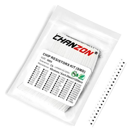 Image of Chanzon 1200pcs 0805 SMD Resistor Kit 0-10M Ω ohm 60 Values 1/8W 0.125W ±1% Tolerance Thick Film 0-10MR SMT Chip Resistors Rohs Certificated