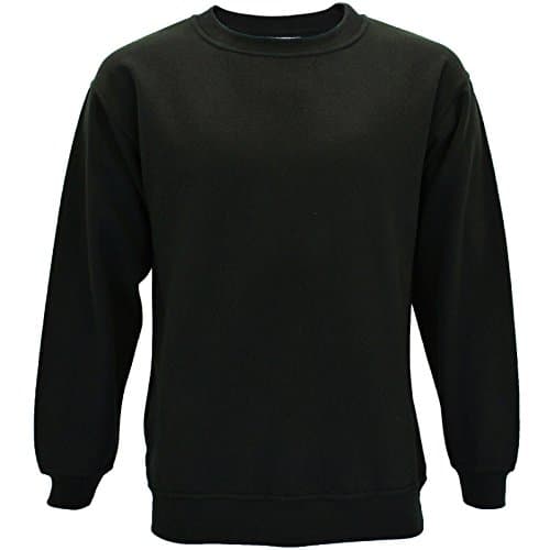 Image of Absolute Apparel Mens AA24 Regular Big Size Gym Sterling Sweatshirt Crew Neck Black