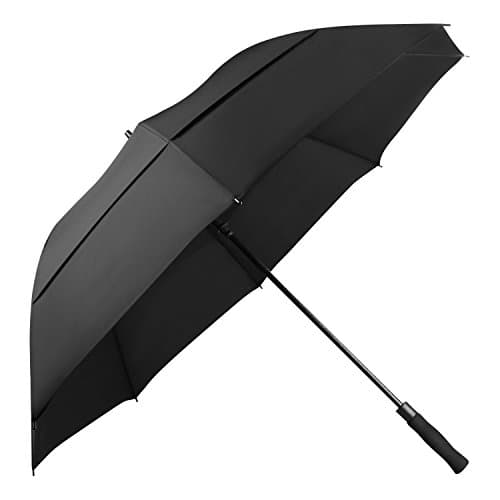 Image of KOLER Golf Umbrella 62 Inch, UV Sun Protection Large Umbrellas Double Vented Canopy Auto Open, Windproof & Rainproof & Sunproof Extra Oversize Golf Stick Umbrella for Men and Women - Black