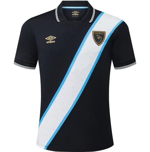 Image of Umbro Men's Soccer Guatemala 23/24 Third Jersey - Represent The Guatemala Culture with This Official Black Soccer Shirt (US, Alpha, Large, Regular, Regular)