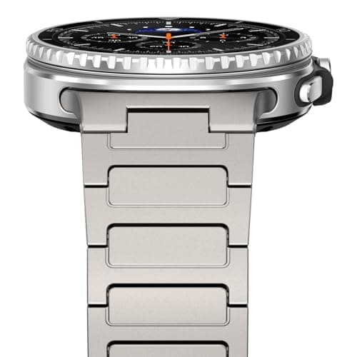 Image of NewWays Grade 2 Titanium Link Bracelet for Samsung Galaxy Watch8/ 8 Classic Band for Men, Titanium