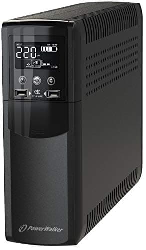 Image of PowerWalker UPS VI 600/360W CSW IEC UK Uninterruptible Power Supply with 8 x IEC Outlet(s), AVR Stabilizer, RJ-11 Surge Protection, HID Support and LCD Screen