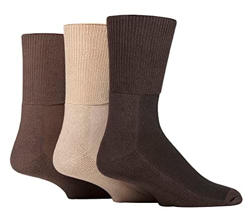 Image of IOMI Footnurse - 3 Pack Unisex Extra Wide Bamboo Diabetic Socks | 4 Sizes | For Swollen Feet & Legs | Smooth Toe Seam | Cushioned Foot (6-8 UK, Coffee Bean)
