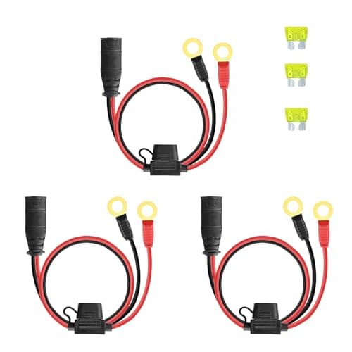 Image of 3 Pack GC008 X-Connect Compatible with NOCO M10 (3/8in) XL Eyelet Terminal,Smart Batteries Trickle Charger Cable with Three 20A fuses