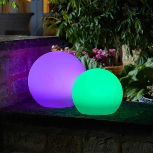 Image of Solar Lunieres Orb Lantern LED Colour Changing Garden Light