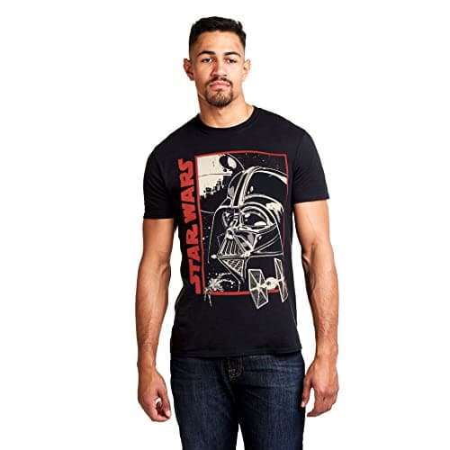 Image of Star Wars Men's Vader Poster Regular Fit Crew Neck Short Sleeve T - Shirt, Black (Black Blk), XX-Large (Manufacturer Size:XX-Large)