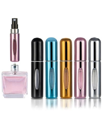 Image of FitDA 5 PCS 5ML Perfume Atomiser Bottles, Refillable Perfume Spray Bottle Easy to Refill Empty Atomiser for Purse, Handbag, Pocket and Luggage