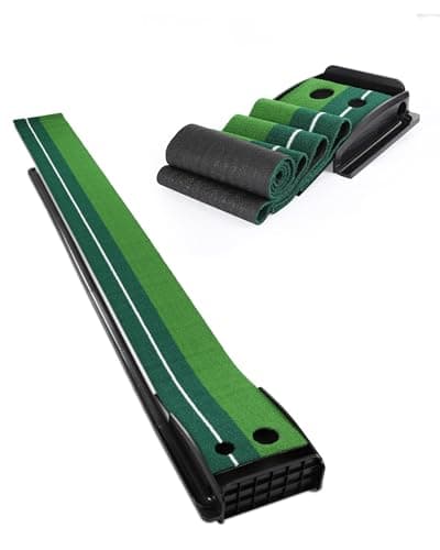 Image of Signstek Golf Putting Mat with Auto Ball Return – Indoor & Outdoor Practice Mat – Portable Training Aid for Home, Office, Backyard – Golf Gift for Men & Golfers