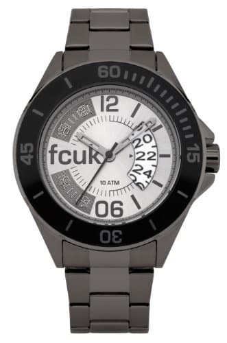 Image of French Connection Men's Quartz Watch with Black Dial Analogue Display and Grey Stainless Steel Bracelet FC1116UM