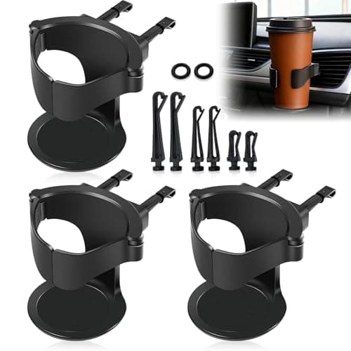 Image of Car Cup Holder, 3 Pcs Cup Holders Expander for Cars Universal Drink Holder with Ventile Clips Interior Accessories for Water Coffee Juice