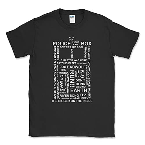 Image of GhostMonkey Men's printed T-Shirt Tardis T-Shirt Black (M)