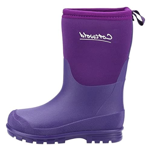 Image of Cotswold Hilly Neoprene Childrens Wellington Boot Unisex Kids Purple Size 9