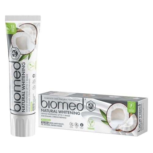Image of Biomed Coconut Oil 97% Natural Whitening Toothpaste | Gentle Whitening & Enamel Strengthening | Vegan, SLES Free, with FLOURIDE 100g
