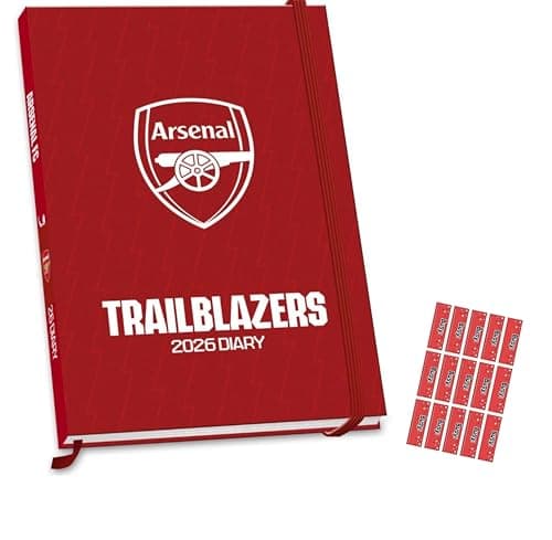 Image of Danilo Promotions LTD Arsenal Diary 2026 A5 Diary Calendar Football Gift Present with Free Organising Stickers Included