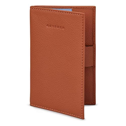 Image of Gryphen Hoxton Leather Golf Scorecard Holder with Pen Loop (Tan)