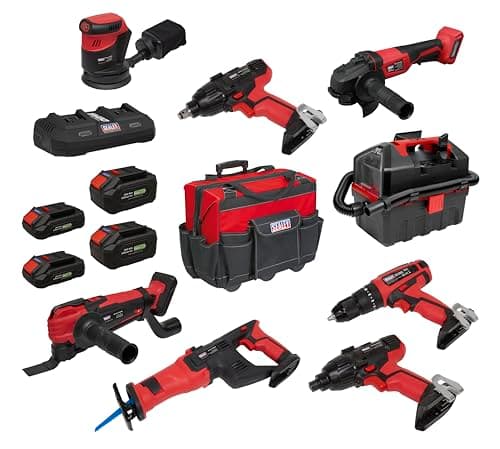 Image of Sealey CP20VCOMBO4 8 x 20V Cordless Tool Combo - 4 Batteries