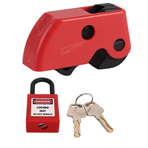 Image of Circuit Breaker Lockout Device, Universal Circuit Breaker Lockout Set Include 1 x Breaker Lock, 1 x Padlock and 2 x Key