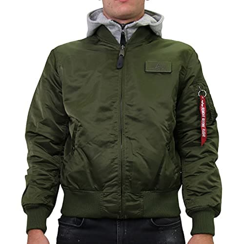 Image of Alpha Industries MA-1 D-Tec Bomber Jacket for Men Dark Green