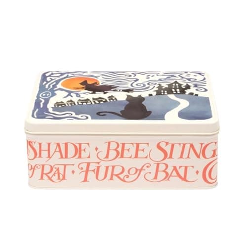 Image of Emma Bridgewater Witch and Cat Halloween Themed Rectangular Storage Tin