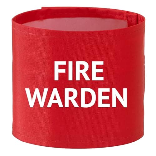 Image of Fire Warden Hi Vis Red ID Arm Band Enhanced Visibility Supplied by Simply Hi Vis Clothing UK.