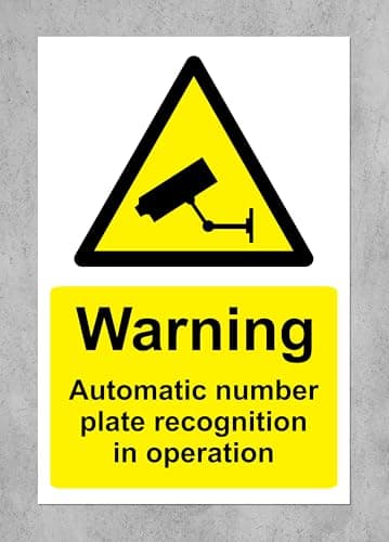 Image of CCTV warning sign - Automatic number plate recognition in operation safety sign - 1.2mm Rigid plastic 400mm x 300mm