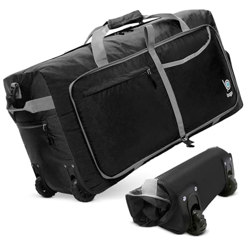 Image of Bago Rolling Duffle Bag with Wheels - 31" 120L Foldable Weekender Bag, Waterproof Travel Duffel Bag, Heavy Duty lightWeight Duffle Bag for Traveling, Rolling Duffel Bag with Wheels (Black)