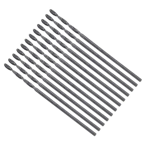 Image of METALLIXITY Drill Bit (1mm) 12Pcs, 4241 High-Speed Steel Straight Shank Nitriding Black 118° for Wood Plastic Iron Copper Aluminum Low Soft Metal