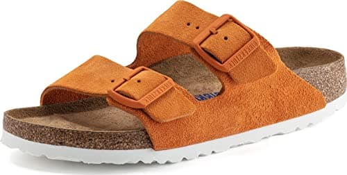 Image of BIRKENSTOCK Unisex Arizona Sandal Soft Footbed Russet Orange Suede 42 N EU, Gunmetal, 8 UK