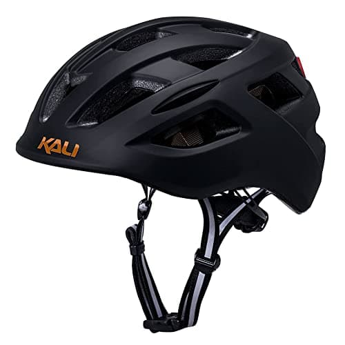 Image of Kali Protective Central Commuter Bike Helmet Complete with Rechargeable Rear Cycling Light with Lifetime Crash Replacement - Solid Mat Black L/XL