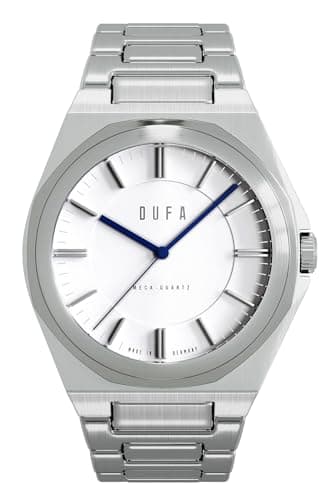 Image of DuFa DF-9037 Series Wachsmann Men's Watch with Link Strap and Sapphire Crystal 5 ATM with Creeping Seconds, silver, Bracelet