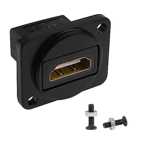 Image of QIANRENON 4K HDMI Panel Mount Adapter Coupler HDMI 1.4 Female to Female Straight Through Connector HDMI1.4 HD Mounting Socket, XLR Panel/D Panel Mount, for HDTV Notebook PC Monitor Projecto