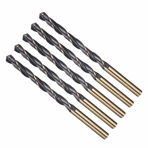 Image of CoCud Drill Bit, 6mm Cutting Diameter, 4341 HSS Jobber Bits Gold and Black 118° Cutting Angle - (Applications: for Drilling Plastic Wood Soft Metal), 5-Pieces