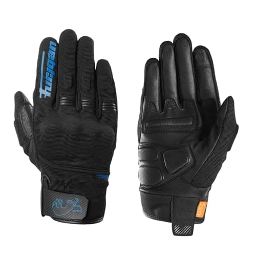 Image of Furygan JET D3O EVO - Men's Motorcycle Gloves - 100% Leather Palm - Comfort - Summer Gloves - Breathable & Light - Compatible Screens - Touch Screen