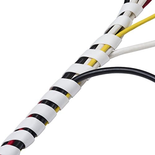 Image of D-Line Cable Tidy Spiral Wrap, Cable Management Solution to Organise Cables - 2.5 Meter Length, White
