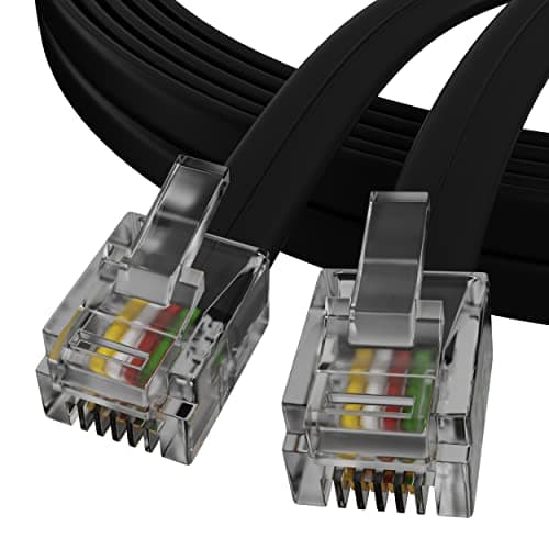 Image of ConnectingU® 30m long Black ADSL Modem Cable - Premium Quality with Gold Plated Contact Pins, Ideal for High Speed Internet Broadband Routers/Modems to RJ11 Phone Socket DSL Microfilter.