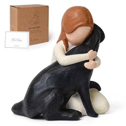 Image of Lnrkai Black Dog Ornaments, Dog Memorial Gifts, Dog Remembrance Gifts for Pet Lovers, Hand-Sculpted Resin Black Labrador, Home Decor for Dogs Owners