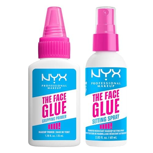 Image of NYX Professional Makeup The Face Glue Primer, Gripping Primer, 35 ml & The Face Glue Setting Spray, Makeup Setting Spray, 60ml Duo Bundle
