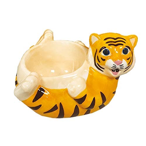 Image of Crockery Critters Egg Cup from Deluxebase – Tiger Ceramic Egg Holder, Cute Animal Shaped Boiled Egg Cups for Kids and Adults. Fun Novelty Gifts, Kitchen Decor and Tableware.