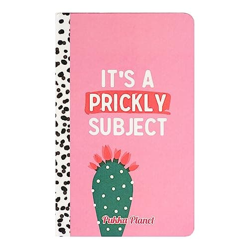 Image of Pukka Pad, Pukka Planet A5 Soft Cover Notebook – Casebound Journal - 192 Pages of 8mm Ruled 90GSM Paper – Feature Acid-Free, Vegan Inks and Recycled Paper, 21.5 x 13.4cm - Prickly Subject