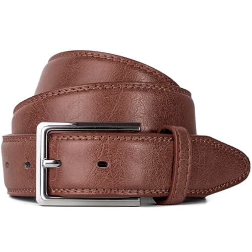 Image of Woodland Leathers Mens Belt Black Leather Lined Belts for Men Smart Casual Jeans Belt 1.25" for Everyday use (Brown Belt, Large (36"-39"))