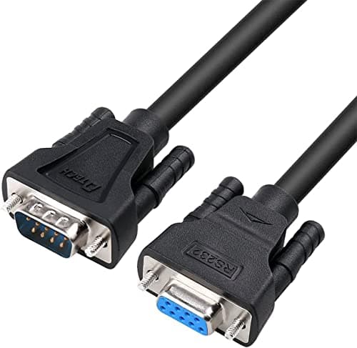 Image of DTECH 5ft RS232 Serial Cable Male to Female 9 Pin Straight Through (1.5m,Black)