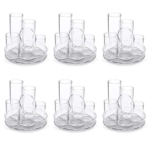 Image of Osco Clear Acrylic 5 Tube Pen Pot (Pack of 6), ADT5