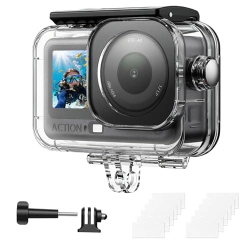 Image of AMAZEAR Waterproof Diving Case for DJI OSMO Action 6 Accessories, Action6 Pro 60M/200FT Dive Housing for Deep-Sea Water Sports, Snorkeling, In-Water, Hard Shell, Compact Design, Clear