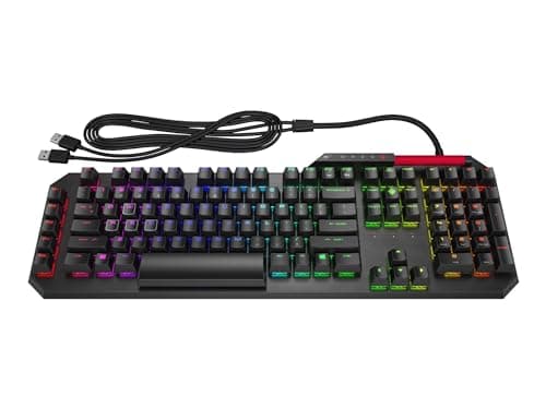 Image of HP Omen Sequencer Gaming Keyboard, Anti-Ghosting Function with Rollover To N Buttons, Optical-Mechanical Blue Switches 0.2 Ms Response Time, Dedicated LED for Each Button, Black