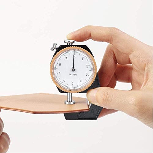 Image of Professional Leather Thickness Gauge, 0-10mm Measuring Range, Steel Construction, 0.1mm Accuracy, Flat Head Design for Leather, Cloth, Metal, Paper