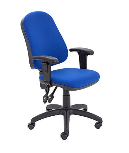 Image of Office Hippo Office Chair With Height Adjustable Arms, Computer Desk Chair with Curved Back, Swivel Chair with Adjustable Backrest, Home Office Chair with Wheels, Max 115kg, 2 Year Wty - Royal Blue