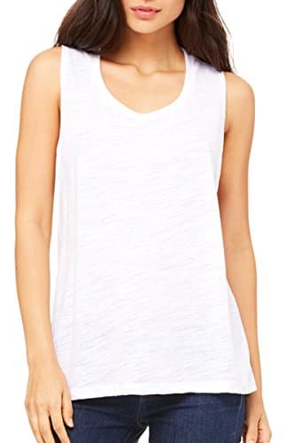 Image of Bella + Canvas Women'S Flowy Scoop Muscle Tank (White Slub) (L) (US)
