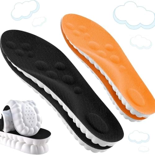 Image of Memory Foam Insoles with Arch Support for Women Men, Comfort Massage Insoles Replacement Shoe Inserts for Trainers Sneakers Sports Shoes Work Boots, Breathable, Shock Absorption (1x Pair).
